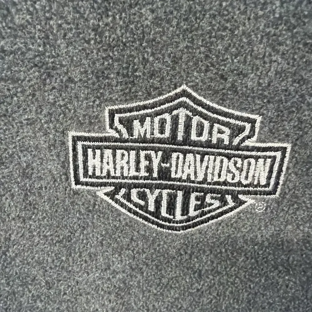 Harley Davidson Men's Fleece Vest Size Small Full Zip Logo on Chest Hand Pockets